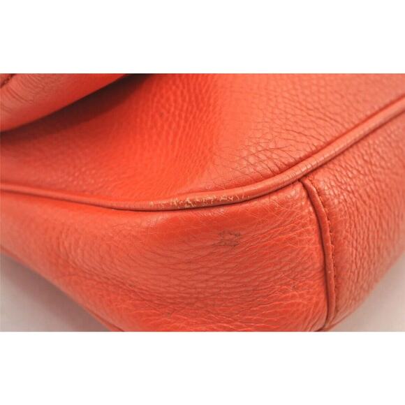 Authentic TORY BURCH Vintage Amanda Leather Shoulder Crossbody Bag Orange 9019J - Picture 10 of 16